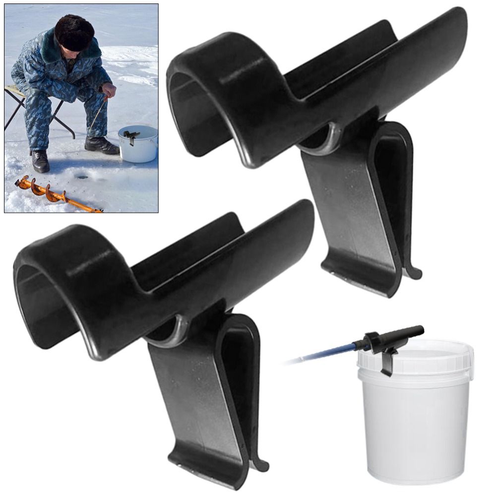 Ice Pick Pick - 多機能バケットロッド収納ホルダー、アイスフィッシングポールスタンド、フィッシングロッドツール、軽量、ポータブルラック、すべての釣り人用、1個