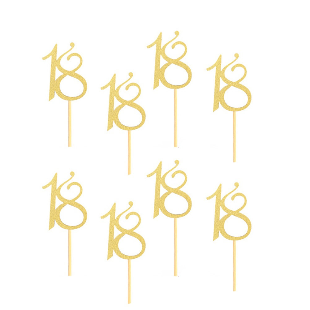 Ice Pick Pick - 48個入り 18歳の誕生日ケーキトッパー クリエイティブな紙製カップケーキピック 誕生日のお祝い、結婚式、婚約パーティー、アイスクリーム用