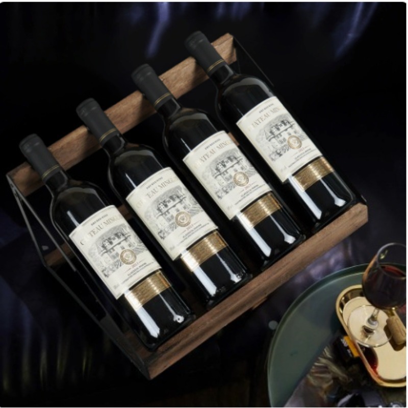ホームバー木製ワインラック ワインボトルホルダー レトロ中空 - Home Bar Shelf のレビューと価格