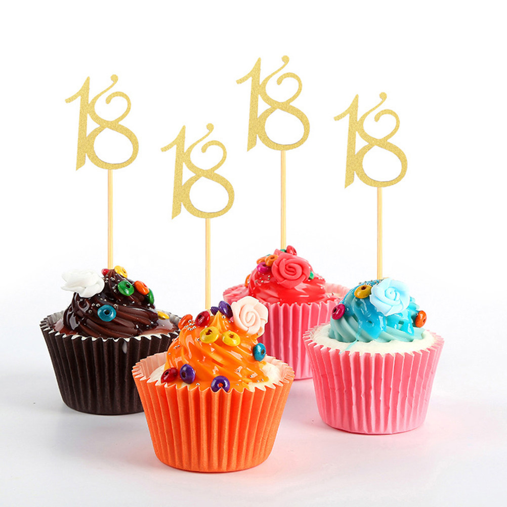 48個入り 18歳の誕生日ケーキトッパー クリエイティブな紙 - Ice Pick Pick のレビューと価格