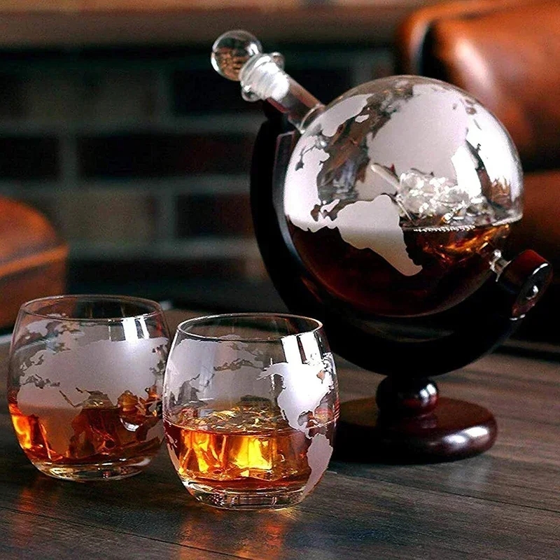 クリエイティブな地球儀型デキャンタセット、鉛フリーのカラフェ - Decanter Globe Set のレビューと価格