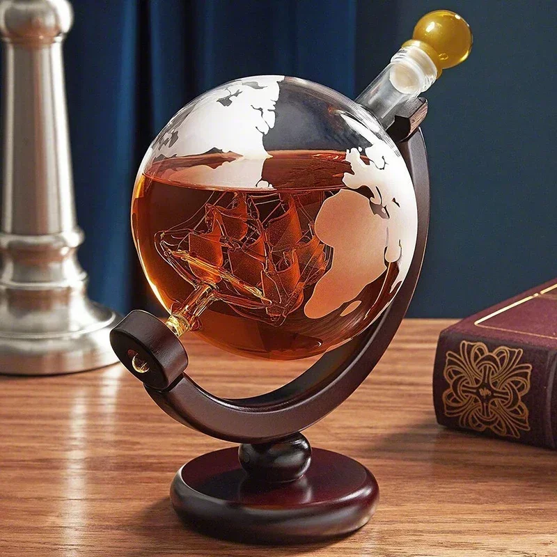 クリエイティブな地球儀型デキャンタセット、鉛フリーのカラフェ - Decanter Globe Set のレビューと価格