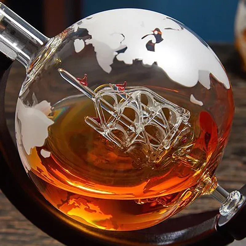 クリエイティブな地球儀型デキャンタセット、鉛フリーのカラフェ - Decanter Globe Set のレビューと価格