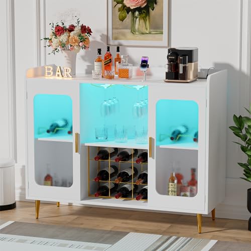 電源コンセントとLEDライト付きリカーキャビネットバー、ワイ - Home Bar And Cabinet のレビューと価格