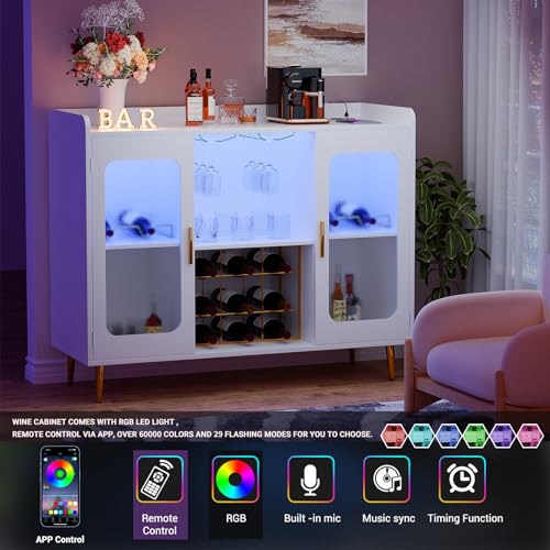 電源コンセントとLEDライト付きリカーキャビネットバー、ワイ - Home Bar And Cabinet のレビューと価格