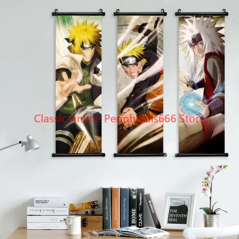 ナルトハンギングキャンバス絵画、家の装飾、壁のイラスト、はた - Home Bar Shelf のレビューと価格