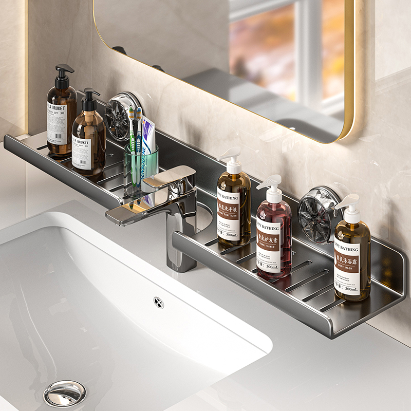 吸盤式ミラーフロントバスルームシェルフ蛇口洗面台壁掛け式ノン - Home Bar Sink のレビューと価格