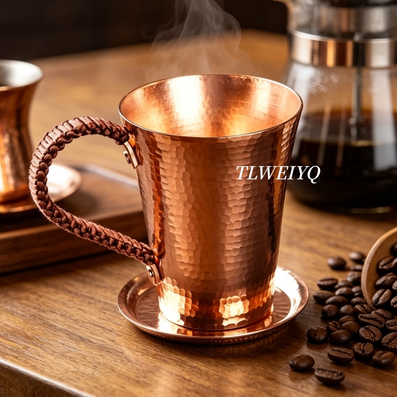 ヴィンテージ銅製コーヒーマグ、蓋付き400ml、家庭用冷たい - Mule Copper Mug のレビューと価格