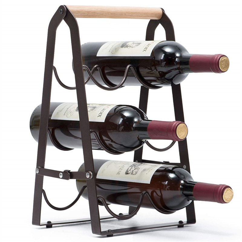 6本用鉄製折りたたみ式収納波型ワインボトルラックディスプレイ - Home Bar Shelf のレビューと価格