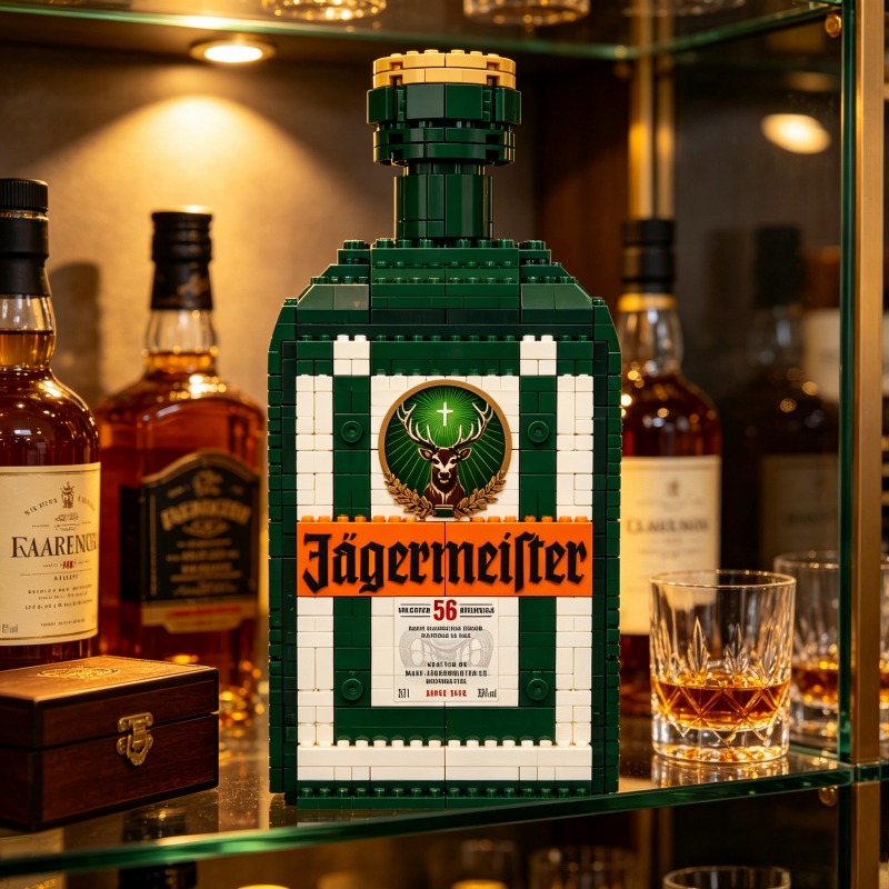 DIYイェーガーマイスターリキュールボトルビルディングブロッ - Home Bar Set のレビューと価格