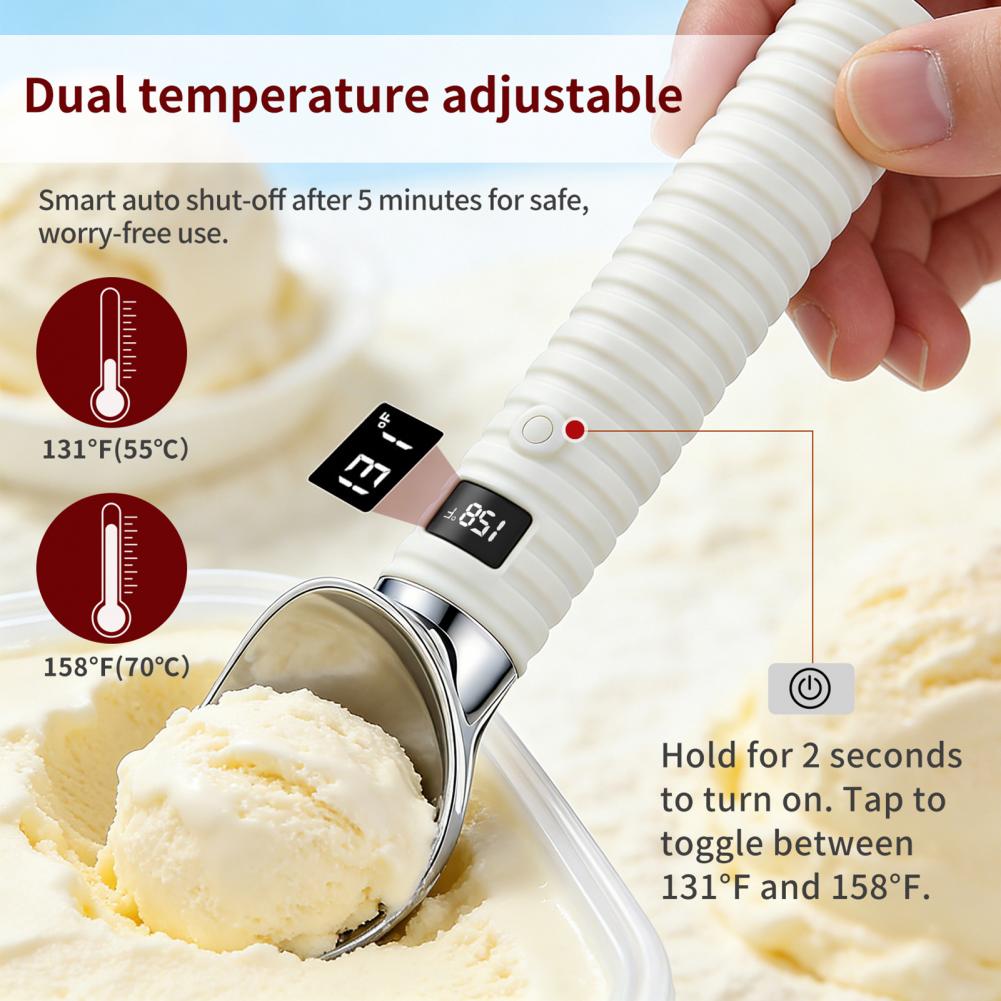 デジタルディスプレイ付き電気加熱式アイスクリームスクープ 電 - Ice Pick Pick のレビューと価格