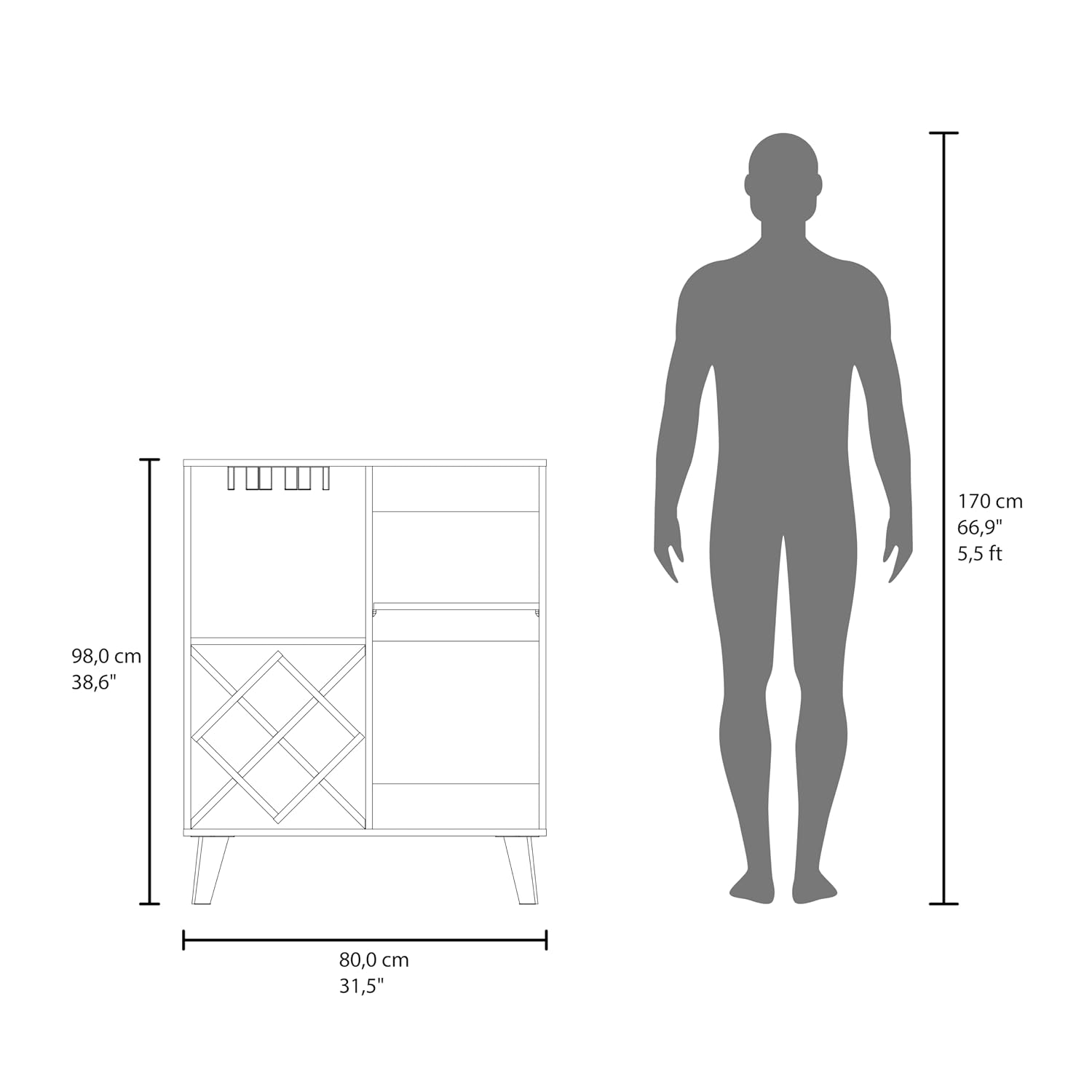 オークブルーバーキャビネット 4段棚 ドア付き引き出し ワイ - Home Bar And Cabinet のレビューと価格